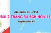 Giải bài 2 trang 34 Hoá 11 SGK Chân trời sáng tạo
